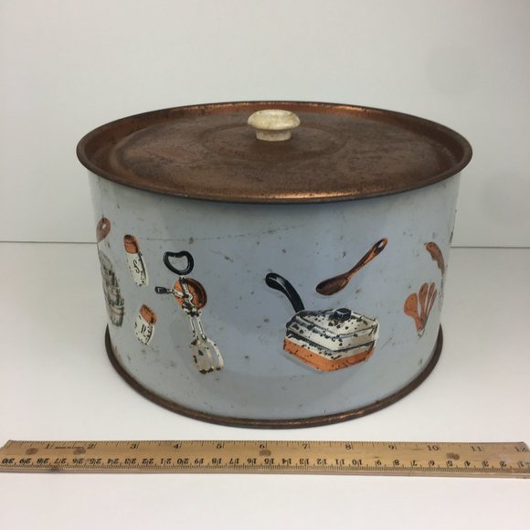 Weibro Chicago USA Lid Only Cake Cover Retro Rustic Decor Copper White READ - Picture 6 of 12